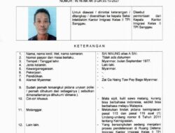 WNA Asal Myanmar Kabur dari Pemeriksaan Kantor Imigrasi Kelas II TPI Sanggau