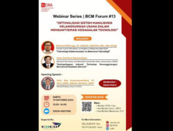 Bakal Gelar Webinar, InCRA Bahas Sangat Pentingnya Mengelola Risiko di Era Teknologi