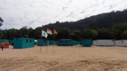 Fasilitas sementara untuk mendukung pekerja dalam proyek pembangunan Kawasan Industri di Pulau Penebang. (Dok. HO/Faktakalbar.id)